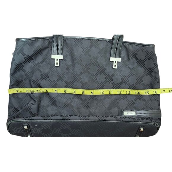 Tumi Signature Collection Handbag Tote Nylon w/Leather Trim Black - Picture 13 of 16